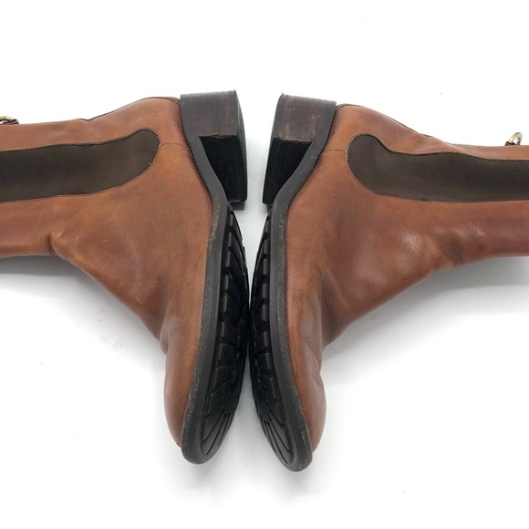 COLE HAAN Nike Air Chelsea Boot Heeled Bootie Ankle Cognac Leather Women Pull On - Picture 7 of 14